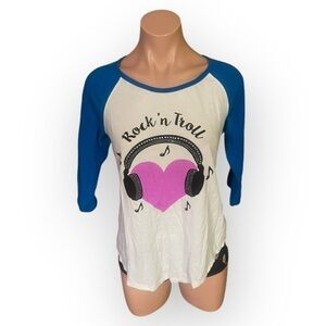 Betsey Johnson X Trolls Girl’s Medium 3/4 Sleeve Rock N Troll Shirt